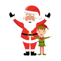 happy merry christmas santa claus card vector illustration design