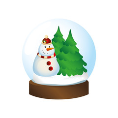 happy merry christmas snowman card vector illustration design