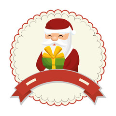 happy merry christmas santa claus card vector illustration design
