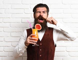Fototapeta premium funny handsome bearded man