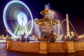 Paris. Place de la Concorde at night.