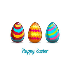 Card with cartoon Easter eggs