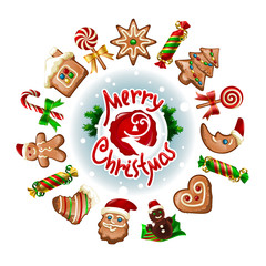  illustration of Christmas sweets.