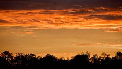 cloudscape on red sunrise