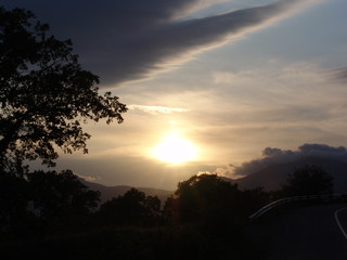 outdoor, summer, sun, sky, scene, nature, sunset, background, view, vacation, travel, mountain, season, morning, holiday, environment, dawn, beautiful, cloud, landscape, forest, sundown