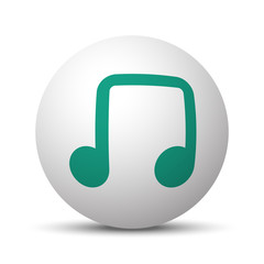 Green Notes icon on white sphere