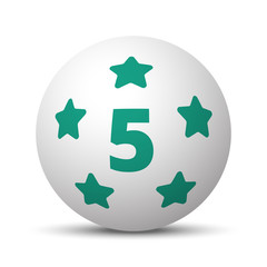 Obraz premium Green Five Star icon on white sphere