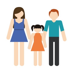 family mother father daughter together members traditional vector illustration eps 10