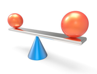 3D Isolated Balance Abstract Spheres Shapes Scale Equity Illustr