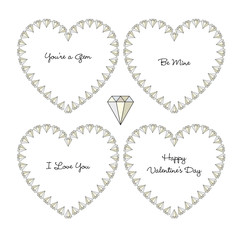 diamond gemstone valentine heart frames