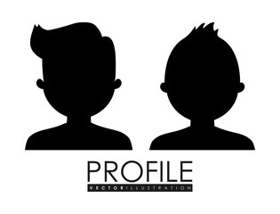 black silhouette user profile icon image vector illustration design 