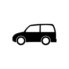 flat icon with a black car without background