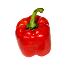 Fresh big red sweet pepper isolated on white background
