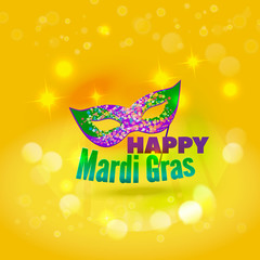 Carnival streamer backdrop. Happy Mardi Gras. Vector illustration