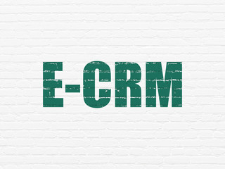 Obraz premium Finance concept: E-CRM on wall background