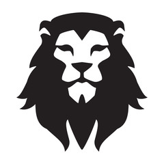 Lion head logo template. Animal wild cat face graphic sign. Pride, strong, power concept symbol