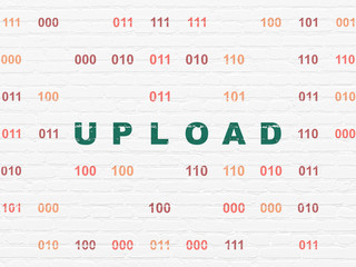 Web development concept: Upload on wall background