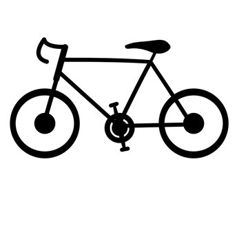 flat icon with a black Bicycle without a background