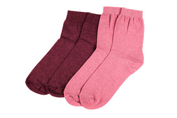 Socks made of cotton isolated on white background.