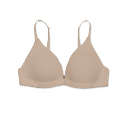 nude triangle bra, isolated on white background 