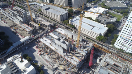 Miami Brightline central station construction site