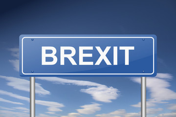 Brexit traffic sign.
