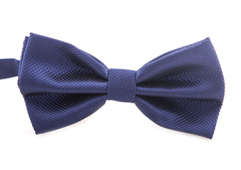 blue ribbon bow tie isolated on white background