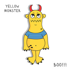 Mutant monster doodle cartoon funny character vector