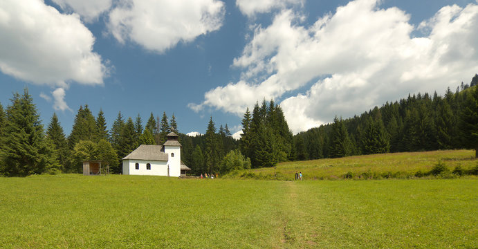 View of an old rural church in Slovakia