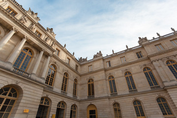 Fototapeta na wymiar Corner Building of Palace of Versailles France on Sunny Summer Day
