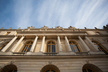 Corner Building of Palace of Versailles France on Sunny Summer Day