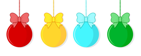 Set of christmas balls. Vector illustration.