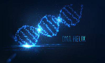 Nenon dna helix consist of glowing particles . 