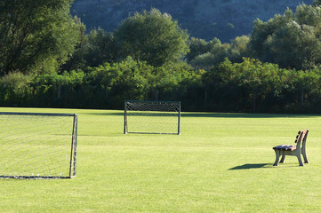 bench on the football field