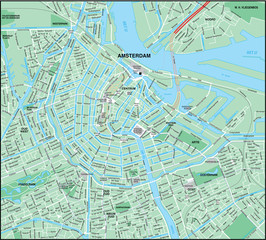 Amsterdam City Map with Streets