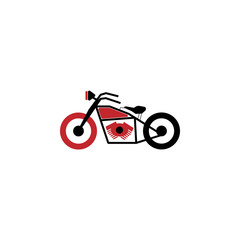 Simple motorcycle in black and red color