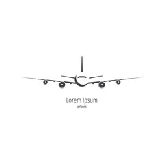 Airplane logo. Vector illustration isolated on white