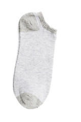 pair of fashionable striped short socks isolated on white