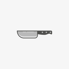 Simple vector icon of a big knife isolated on grey background
