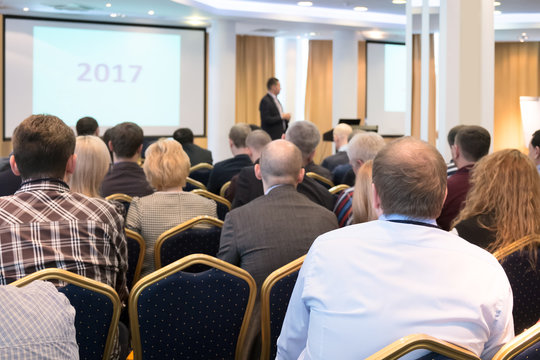 Group of Business People Listening on The Conference. Horizontal Image - Powered by Adobe