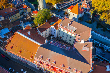 Red roofs of Tallinn, Estonia. Aerial view from tower