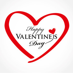 Valentines day card with heart. Vector Lettering design.