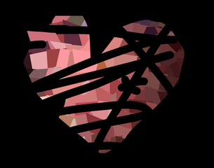 Abstract expressionism, fantastic pink and red precious stone background. Rose quartz.