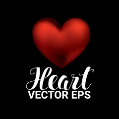 Obraz premium Love romantic 3D Realistic Red Hearts on black Background. Valentines day. Vector Illustration.