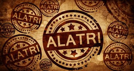Alatri, vintage stamp on paper background