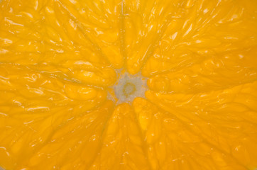 Orange in a cut on white background