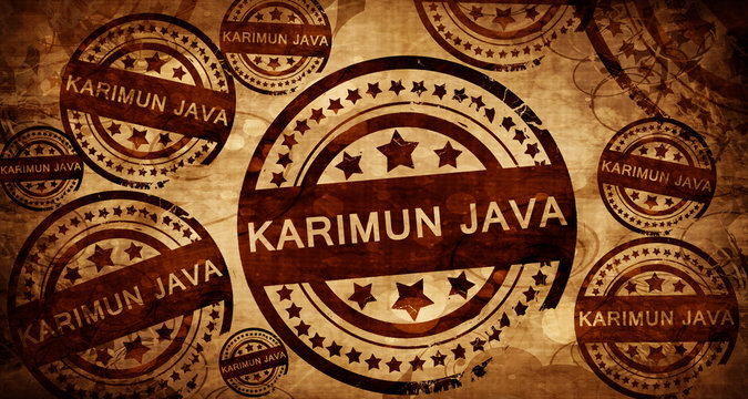 Karimun java, vintage stamp on paper background
