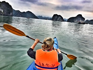 girl kayaking