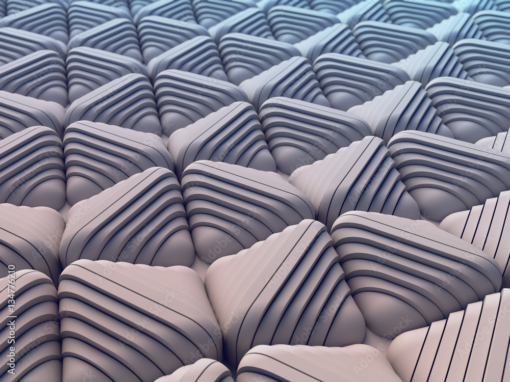 Aufkleber White abstract surface pattern. 3d rendering