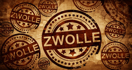 Zwolle, vintage stamp on paper background